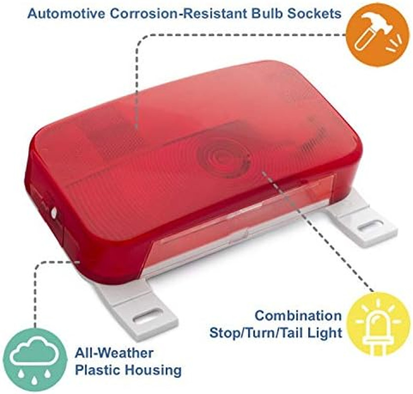 Lumitronics Red Surface Mount Light, License Bracket and License Light, Stop
