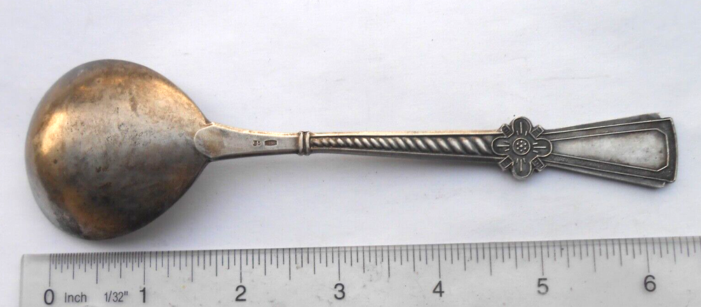 Vintage Russian Silver Enamel Spoon