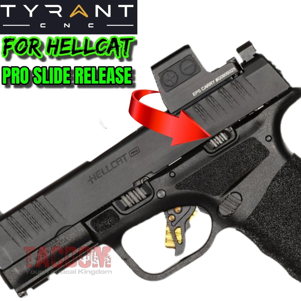 Tyrant Designs BLACK Extended Slide Release Catch Lock f Springfield Hellcat Pro