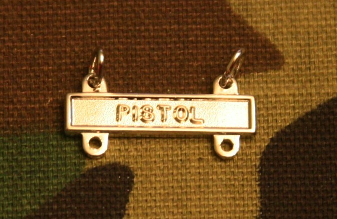 US ARMY PISTOL QUALIFICATION BAR; MIRROR FINISH