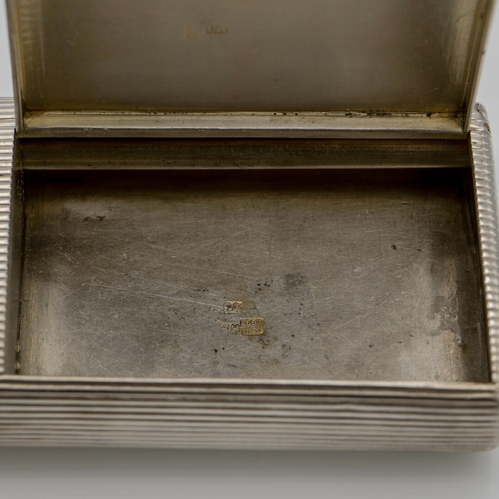 ANTIQUE RUSSIAN 84 SILVER RIBBED CIGARETTE CASE