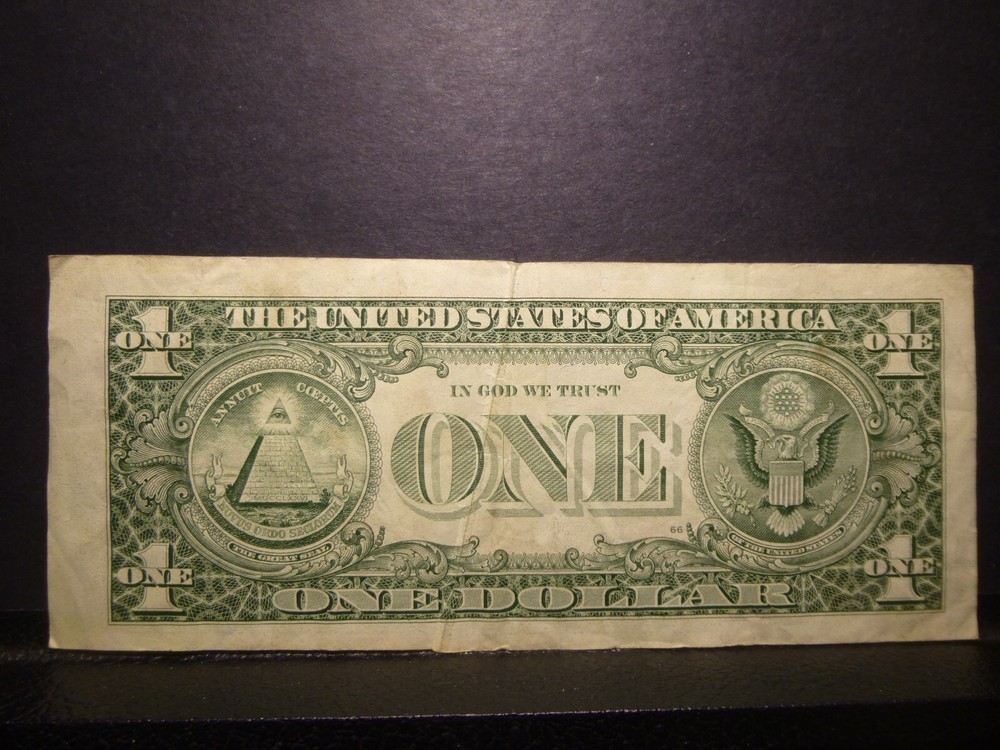 1995 $1 DOLLAR BILL GUTTER FOLD ERROR NOTE