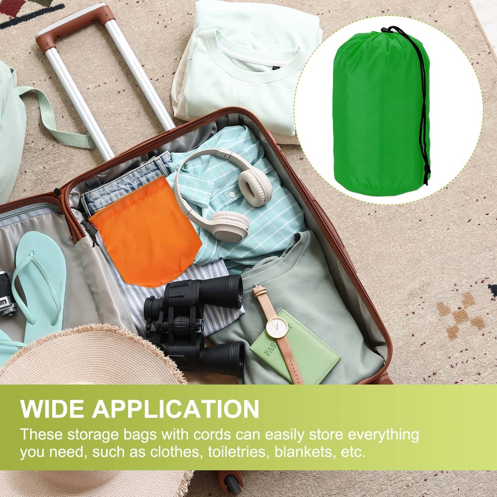 Stuff Sack, Nylon Waterproof Storage Sacks, 4x8Inch(Green)