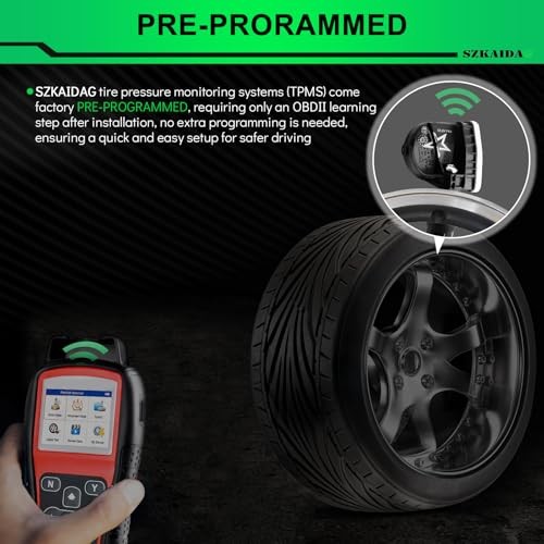 Tire Pressure Sensor 315MHz TPMS Sensor Snap-in 4Pcs Replacement for:-GMC |