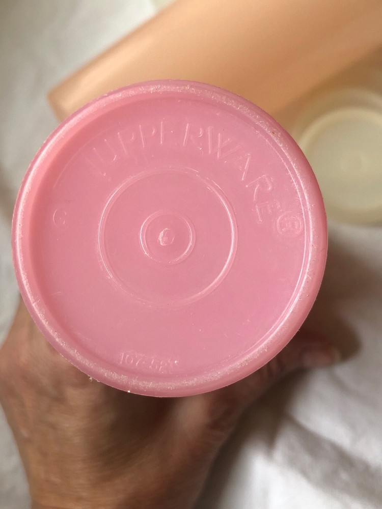Vintage Pastel Coasters Cups Midgets Lids Tupperware