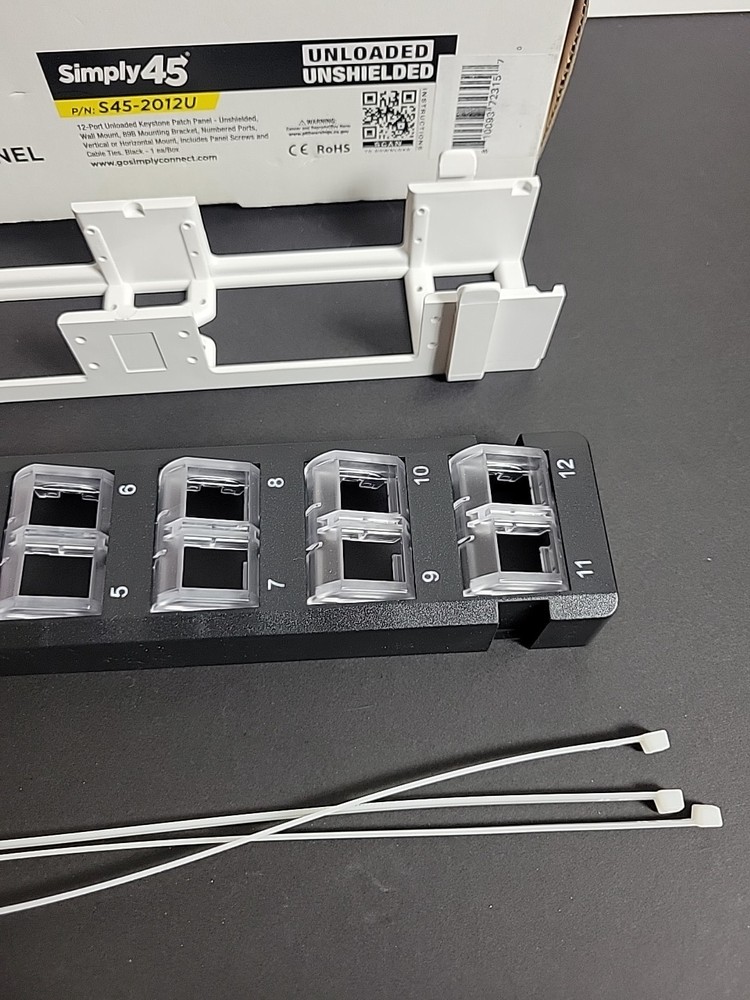 Simply 45 12-Port Unloaded Keystone Patch Panel