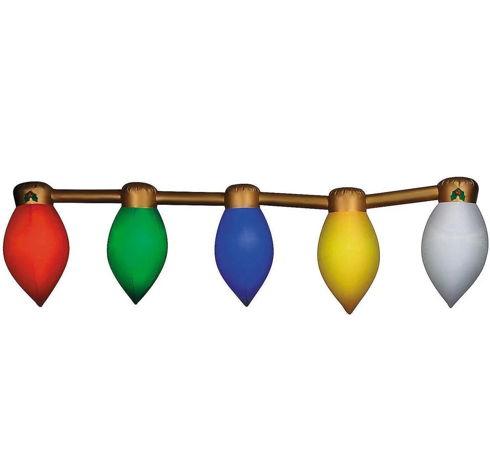 13 Ft. 5 3/4" Airblown Inflatable Hanging Multicolor Christmas Lightbulb String