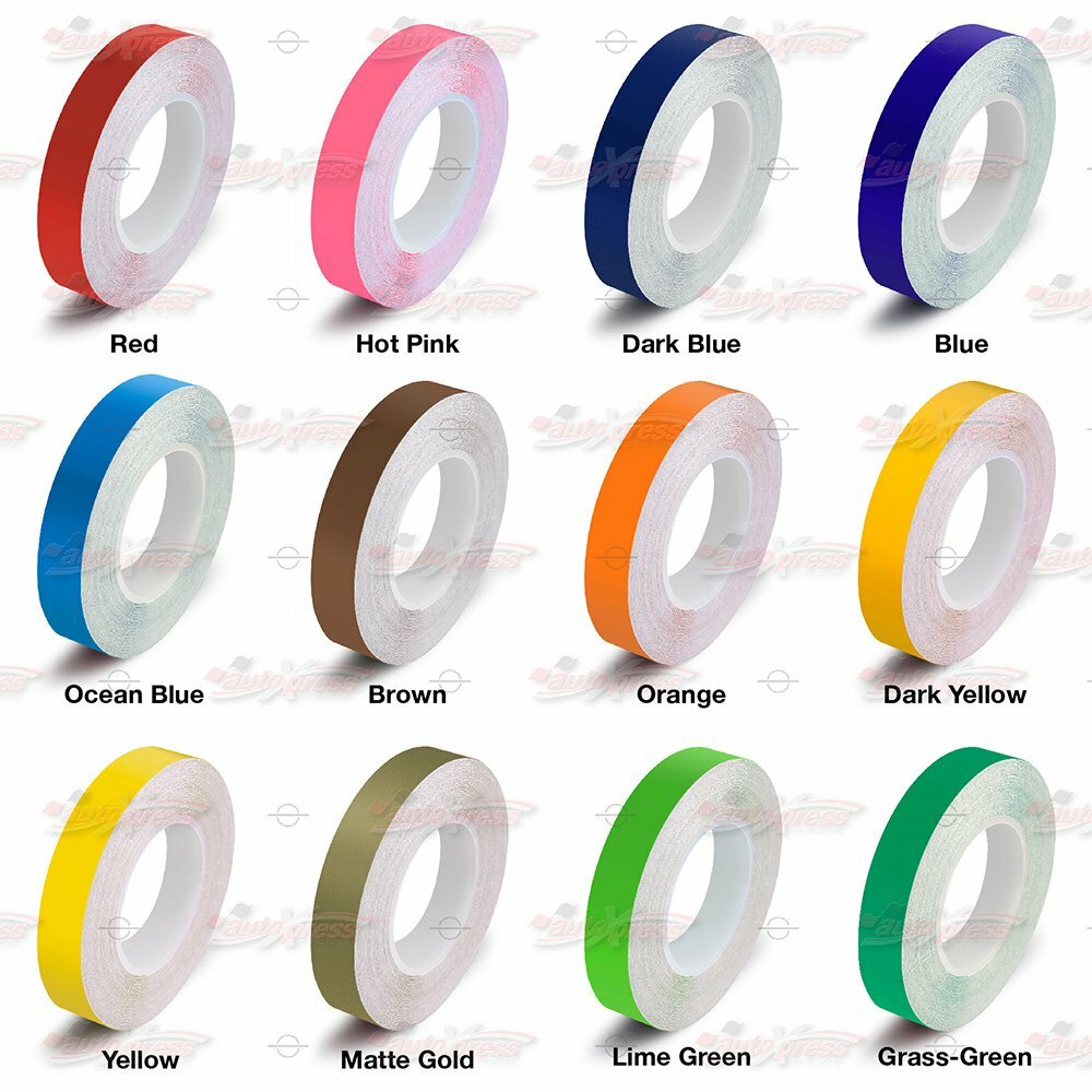 1/2" Roll Vinyl Pinstriping Pin Stripe Solid Line Car Tape Decal Stickers 12mm