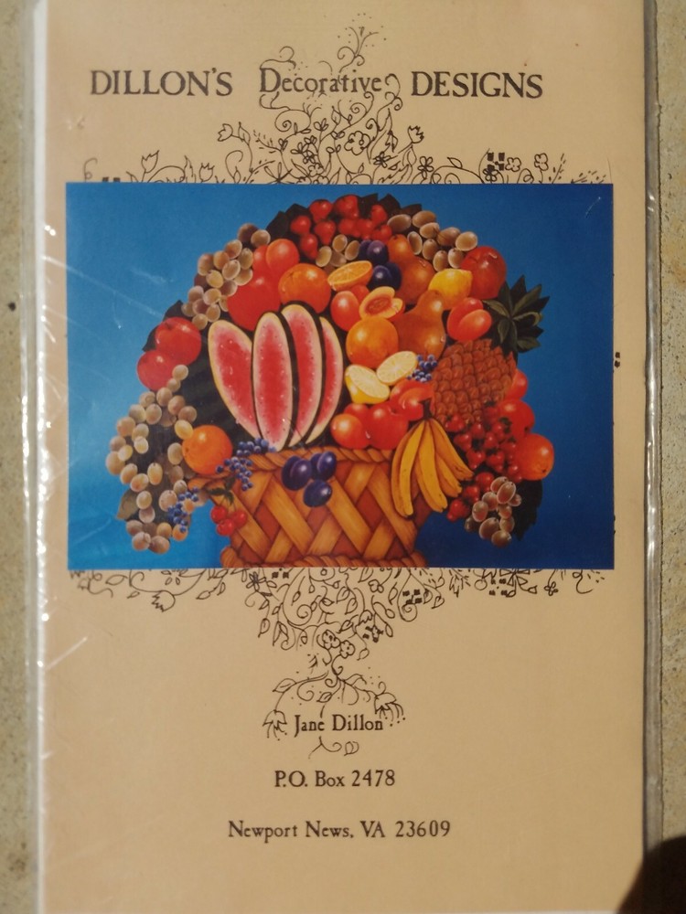 JANE DILLON 1990 FRUIT BASKET FIRESCREEN PAINTING PATTERN PACK 56