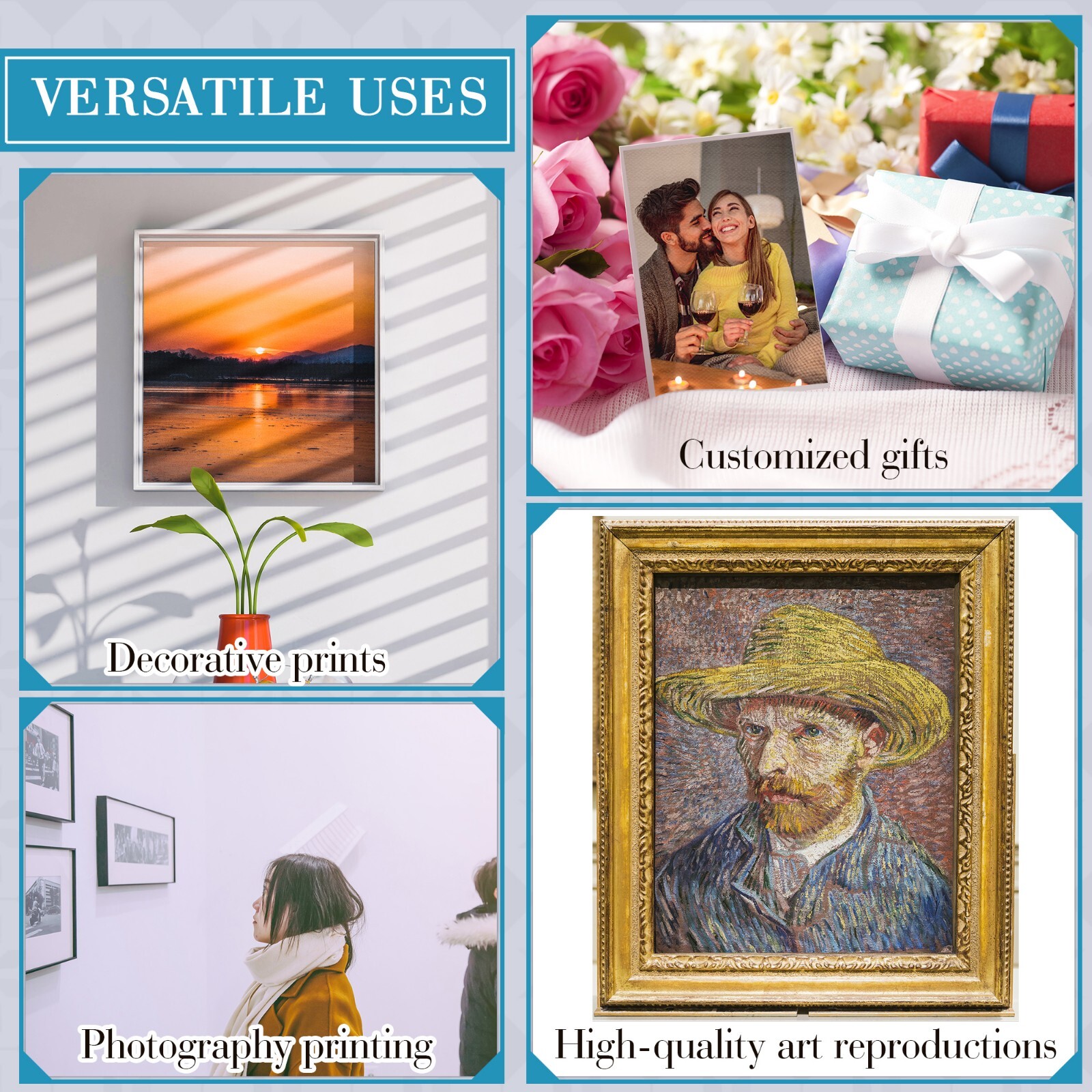 Koala Inkjet Canvas Paper 8.5x11 100% Cotton Matte Photo Paper 350g 22Mil Thick