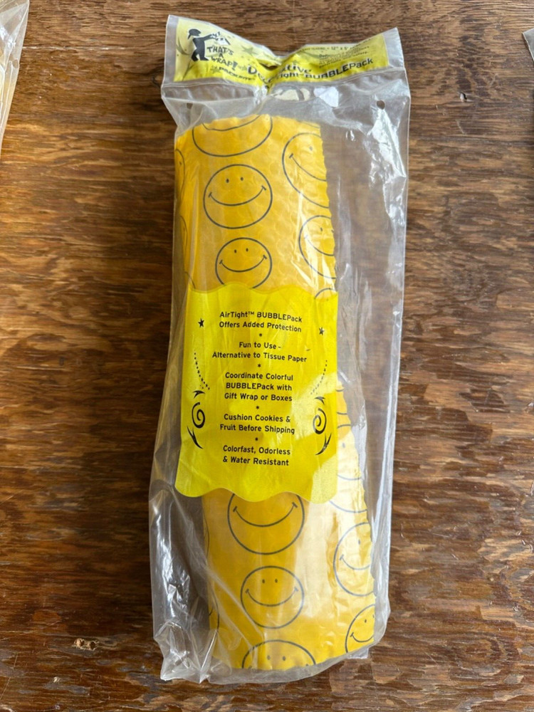 5'x12"x3/16" smiley face BUBBLE WRAP ROLLS SMALL BUBBLES BUBBLEWRAP