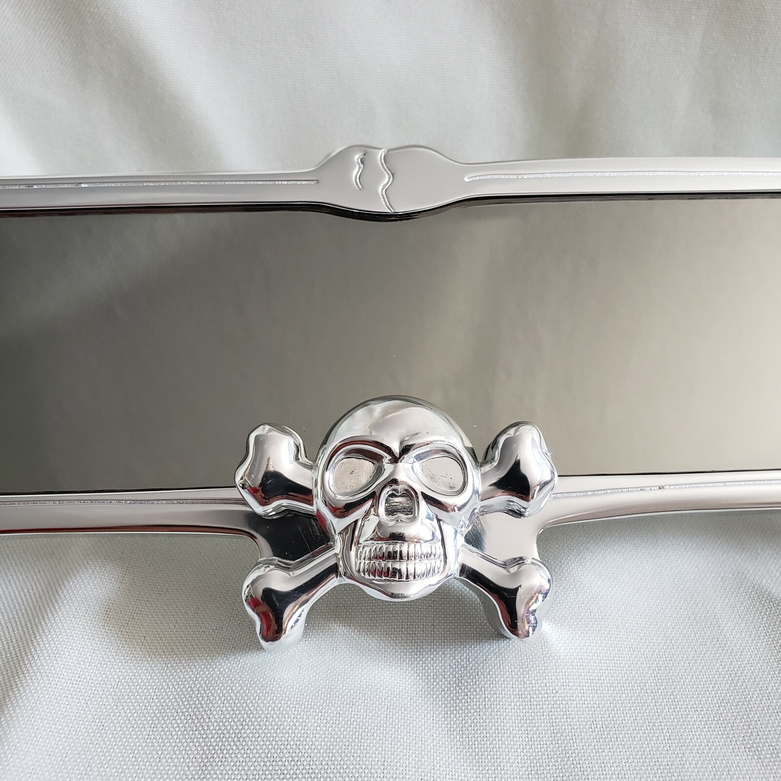 Aluminum Skull Rearview Mirror- Approx. 10"