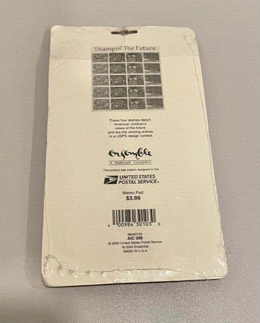 MINT USPS Stamp Memo Pad Notepad 2000 Stampin' the Future Collection.