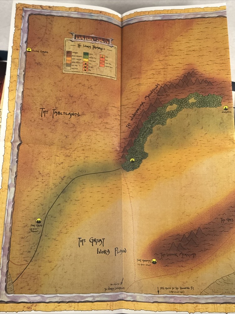 The Ivory Triangle Dark Sun Boxed Set 2418 AD&D 2e With Maps, Missing Monsters