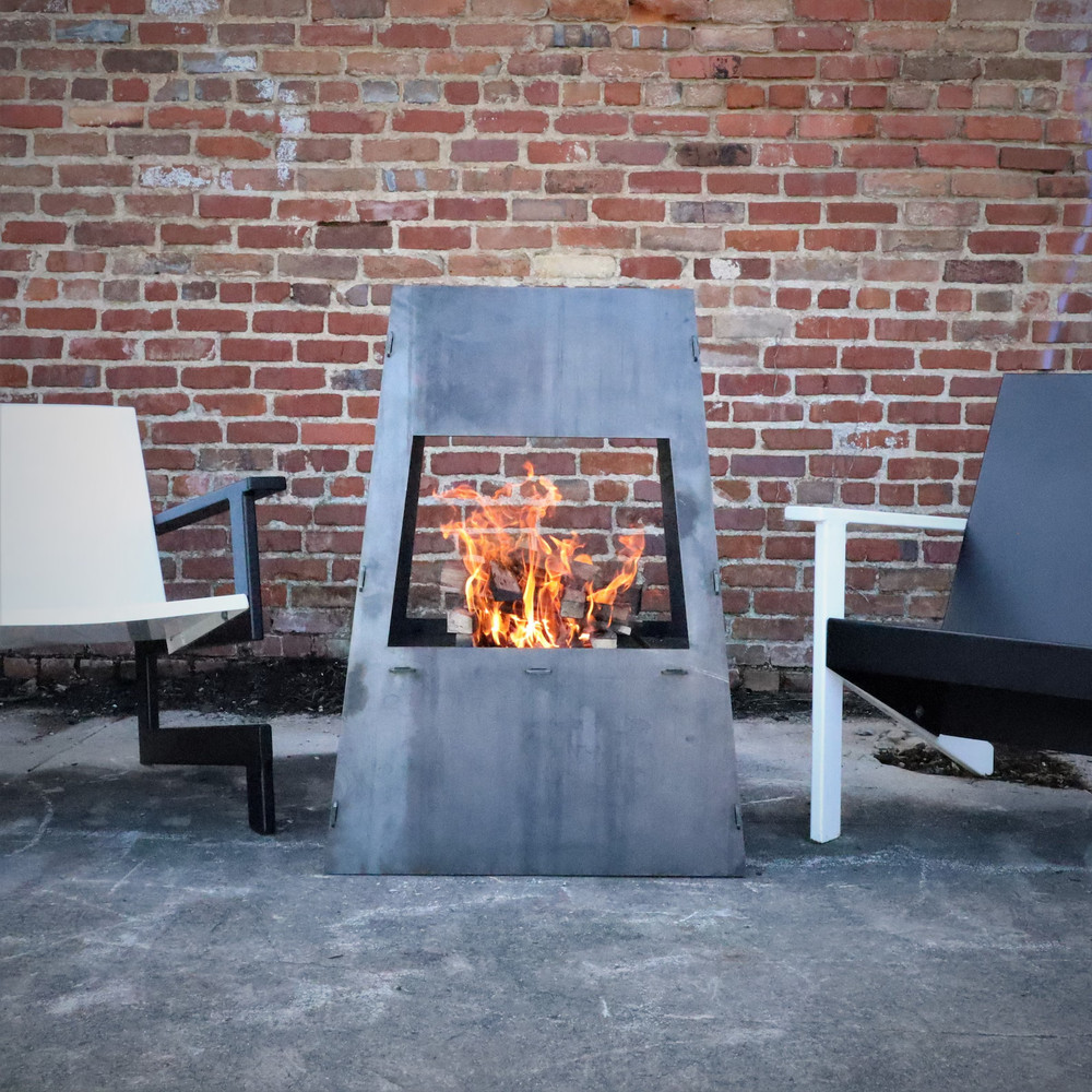 Maker Table 39" Chiminea - Outdoor Wood Burning - Firepit - Backyard Fire Pit -