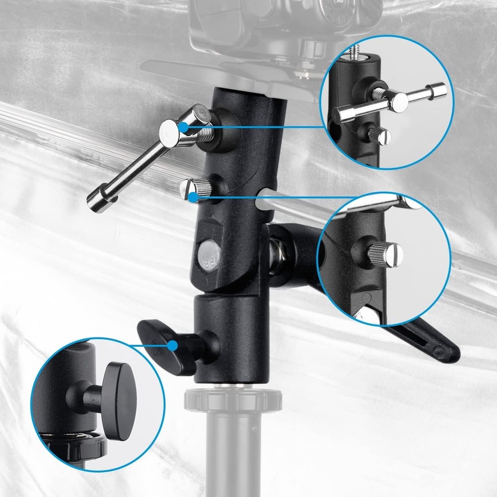 H-Type Camera Flash Bracket Umbrella Softbox Tripod Mount Light Stand Adapter