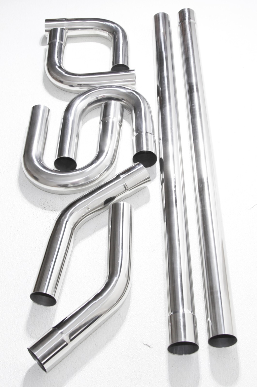 8PCS 2.5" OD Stainless Steel Straight Bend DIY Custom Mandrel Exhaust Pipe Kit
