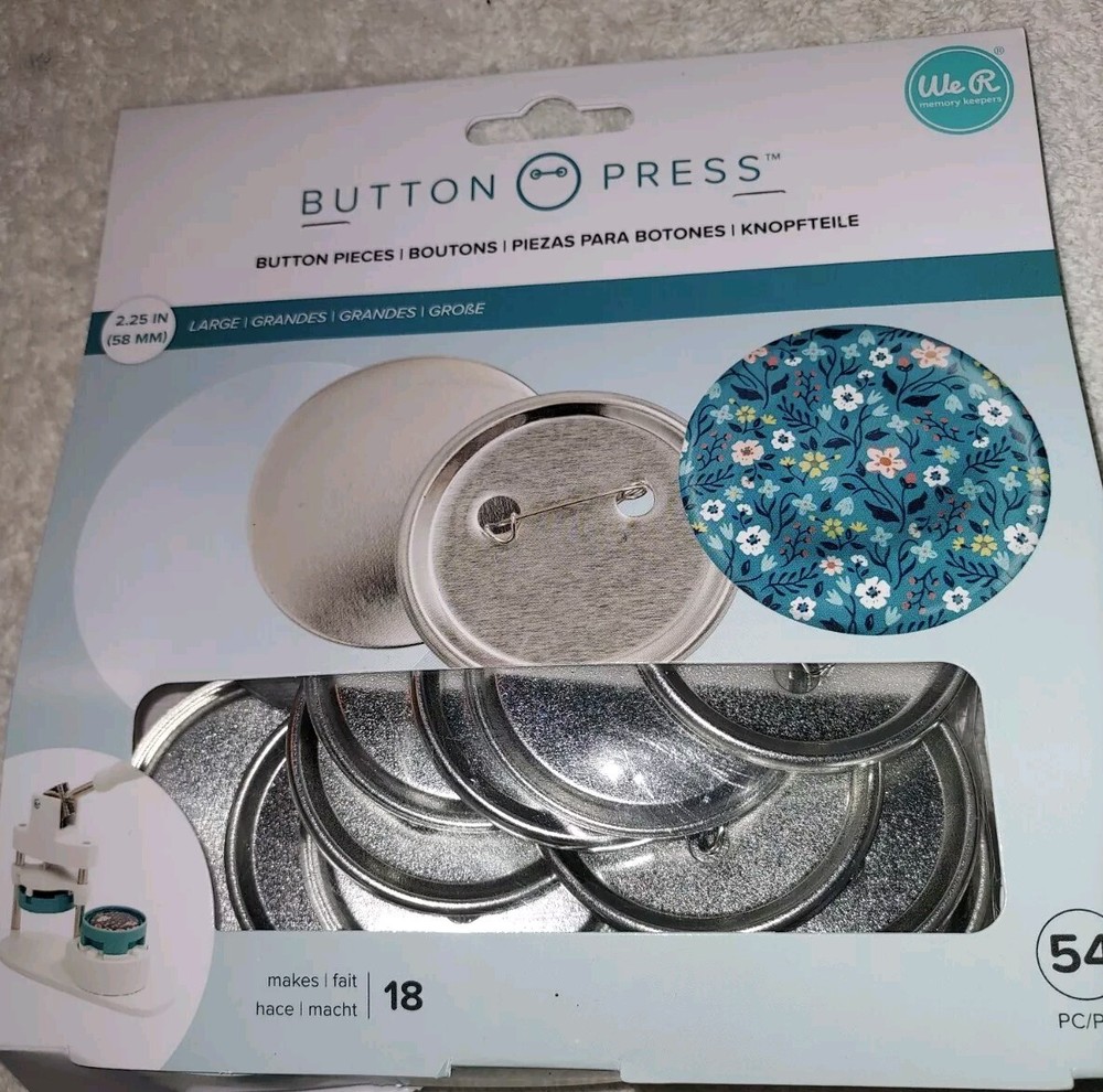 NIP Fun Craft Button Press We R Memory  Keepers Large Refill Pkg.  (58MM)