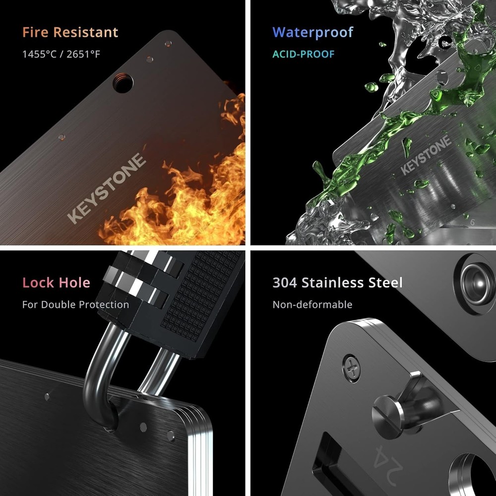 Compact Cold Storage Solution for Cryptocurrency - Fireproof Seed Phrase Tablet