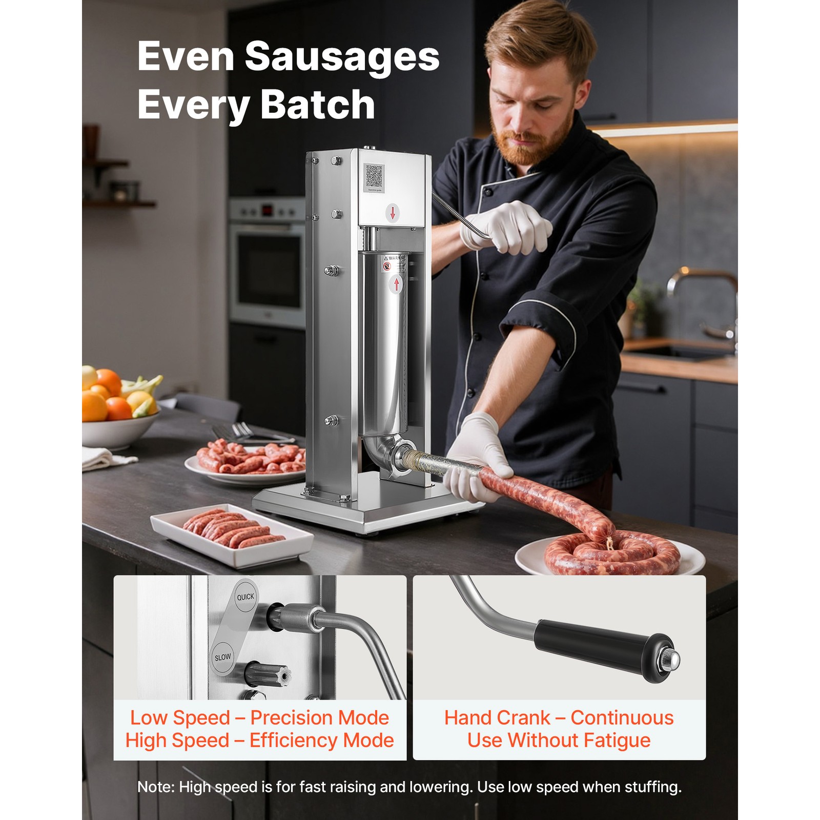 Uimoso Manual Sausage Stuffer 11 LBS / 5L Sausage Maker Meat Filler Machine