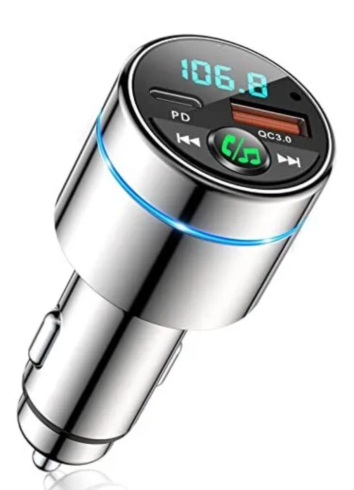 FM Transmitter for Car Bluetooth 5.3 [All-Metal] PD 30W & QC3.0 18W Fast Car 4pk