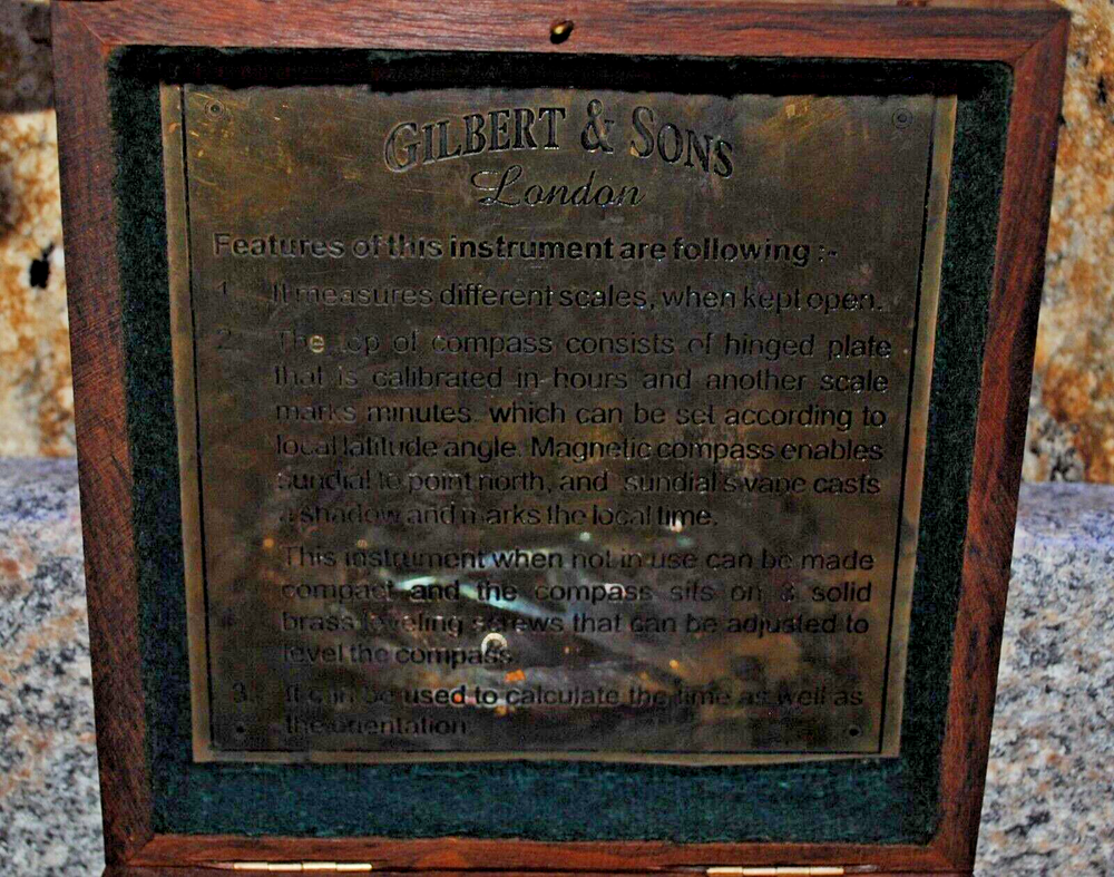 Gilbert & Sons 1895 Sun Dial Compass