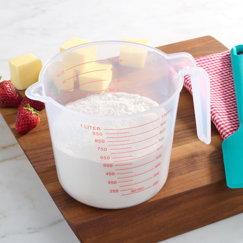 (12 pack) 4 Cup PP Plastic Measuring Cup, 32 oz, Clear