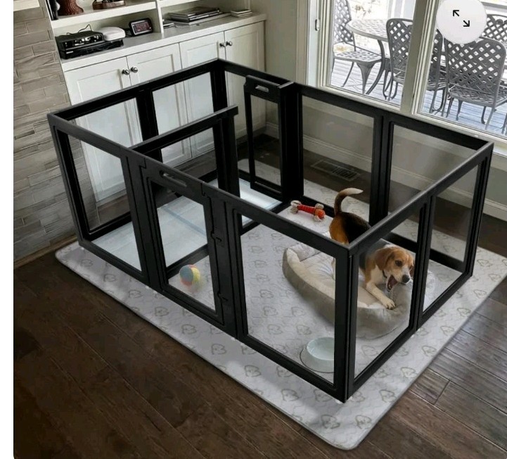 FXW Auraspace~14 PACK~35” Clear Acrylic Dog Playpen PCS Indoor Pet Pen Black~NEW