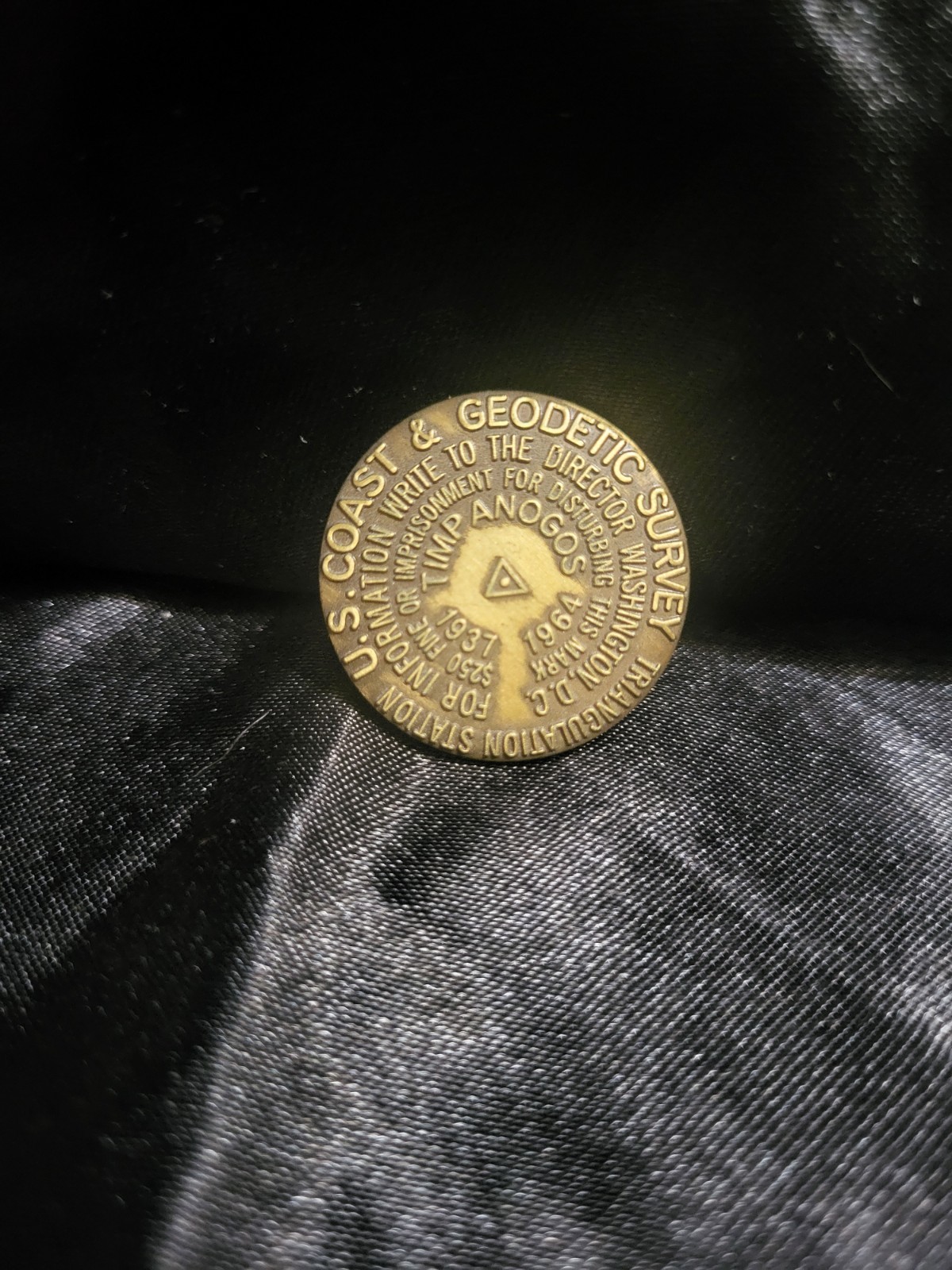 TIMPANOGOS CAVE Triangulation Station Coast Geodetic Survey 1964 lapel hat pin