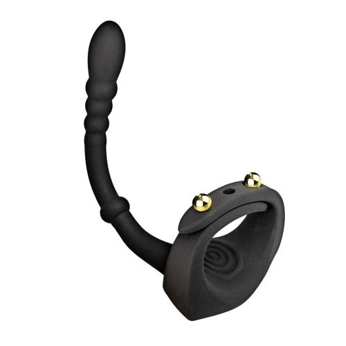 Magic Dual Pleasure Adjustable Vibrating Cock Ring with Anal Probe