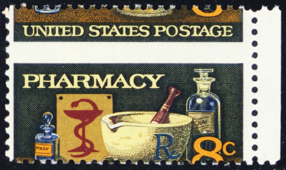1473, Mint NH 8¢ Pharmacy Misperforated Error * Stuart Katz
