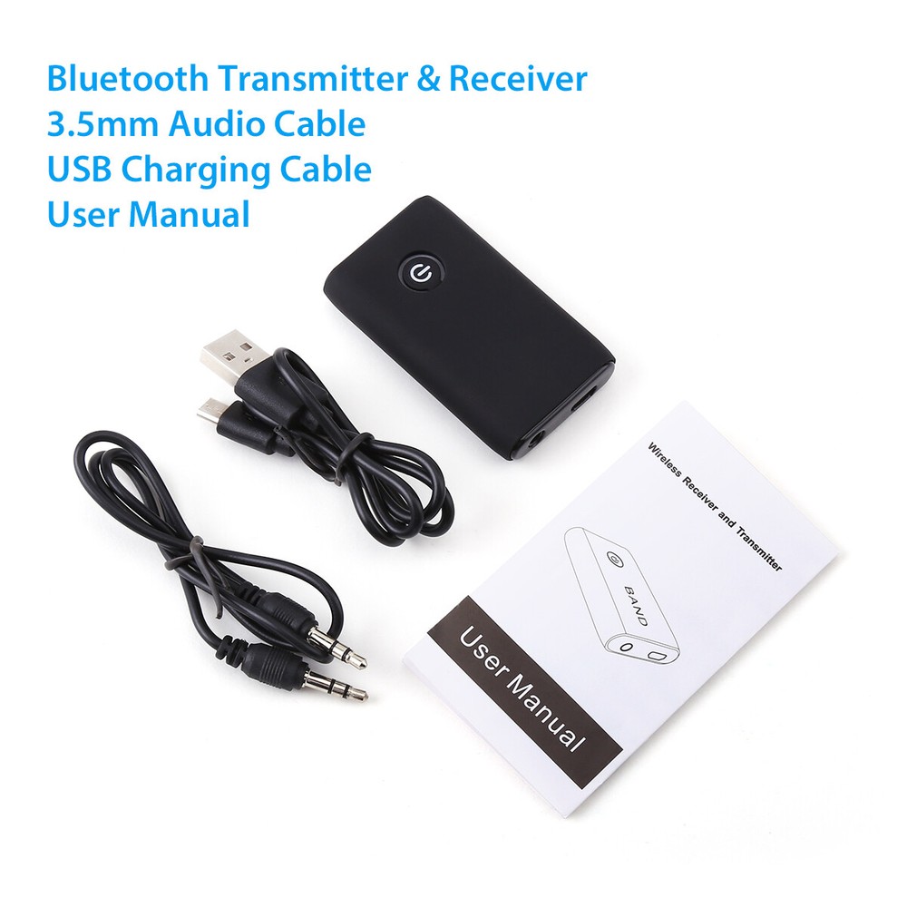 Bluetooth 5.0 Transmitter and Receiver 2-in-1 Wireless Audio Aux 3.5mm Adapter