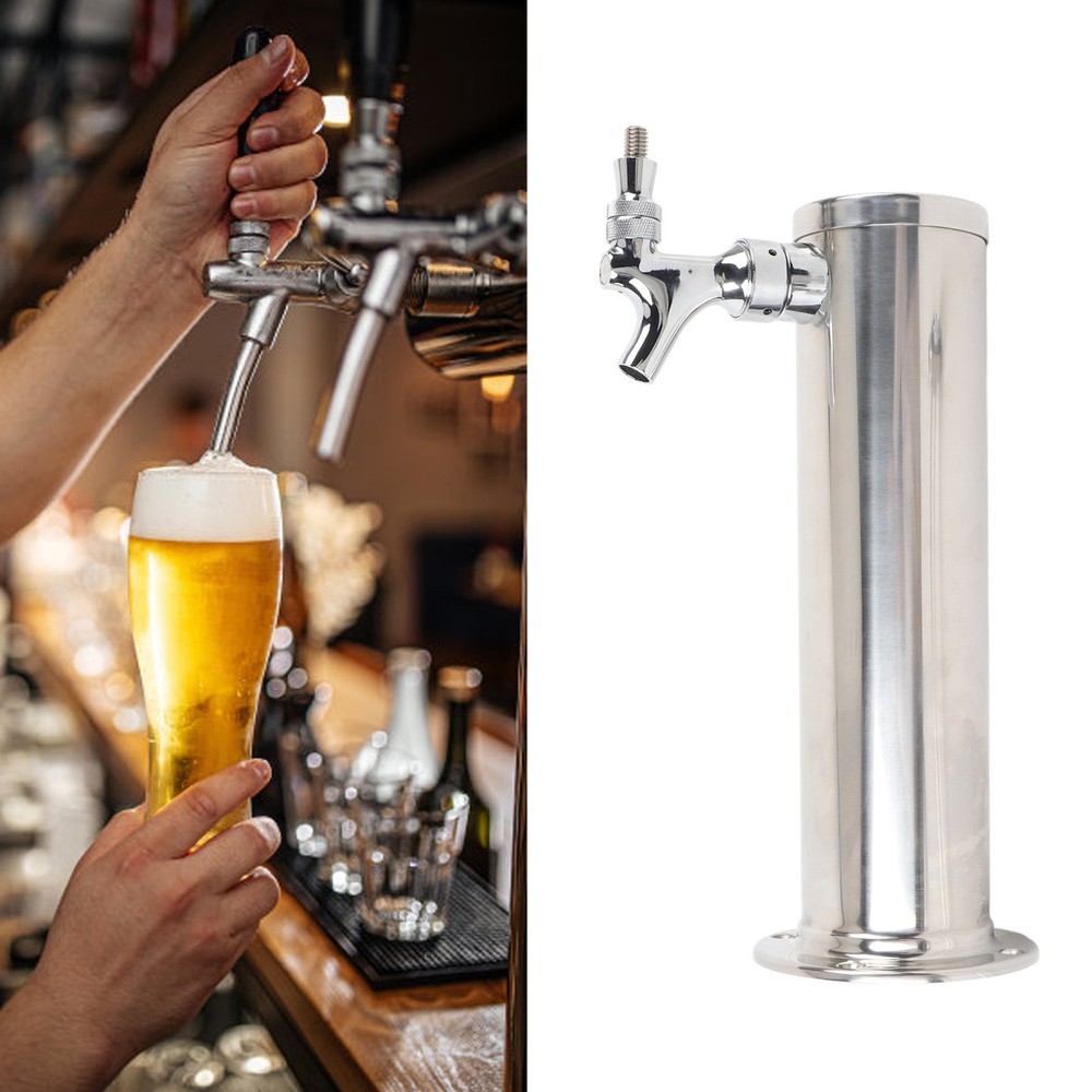 Column Draft Beer Tower Dispenser Kit Single Tap Stainless Draft Beer Tower