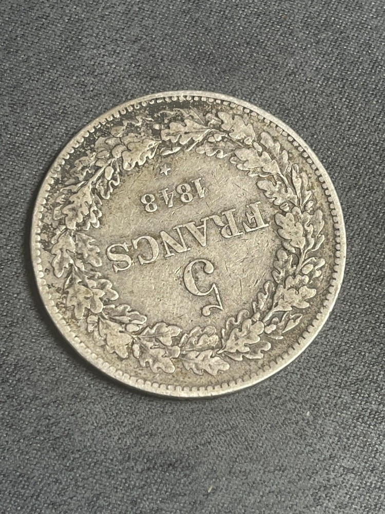1848 BELGIUM 5 FRANCS- SILVER (#319)