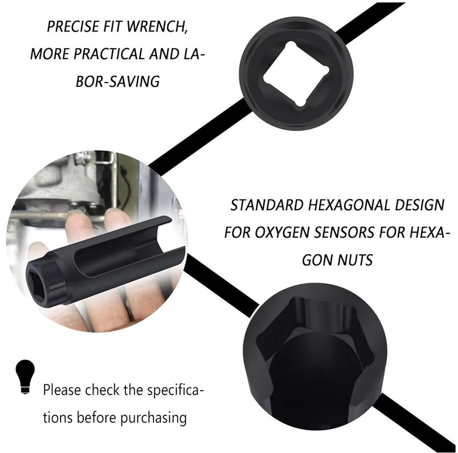 1Pc Oxygen Sensor Socket With Side Wire Cutout O2 Induction Sleeve High Hardness