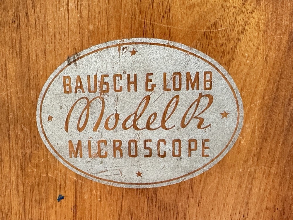 Bausch & Lomb Model R Microscope with slides & Wooden Case