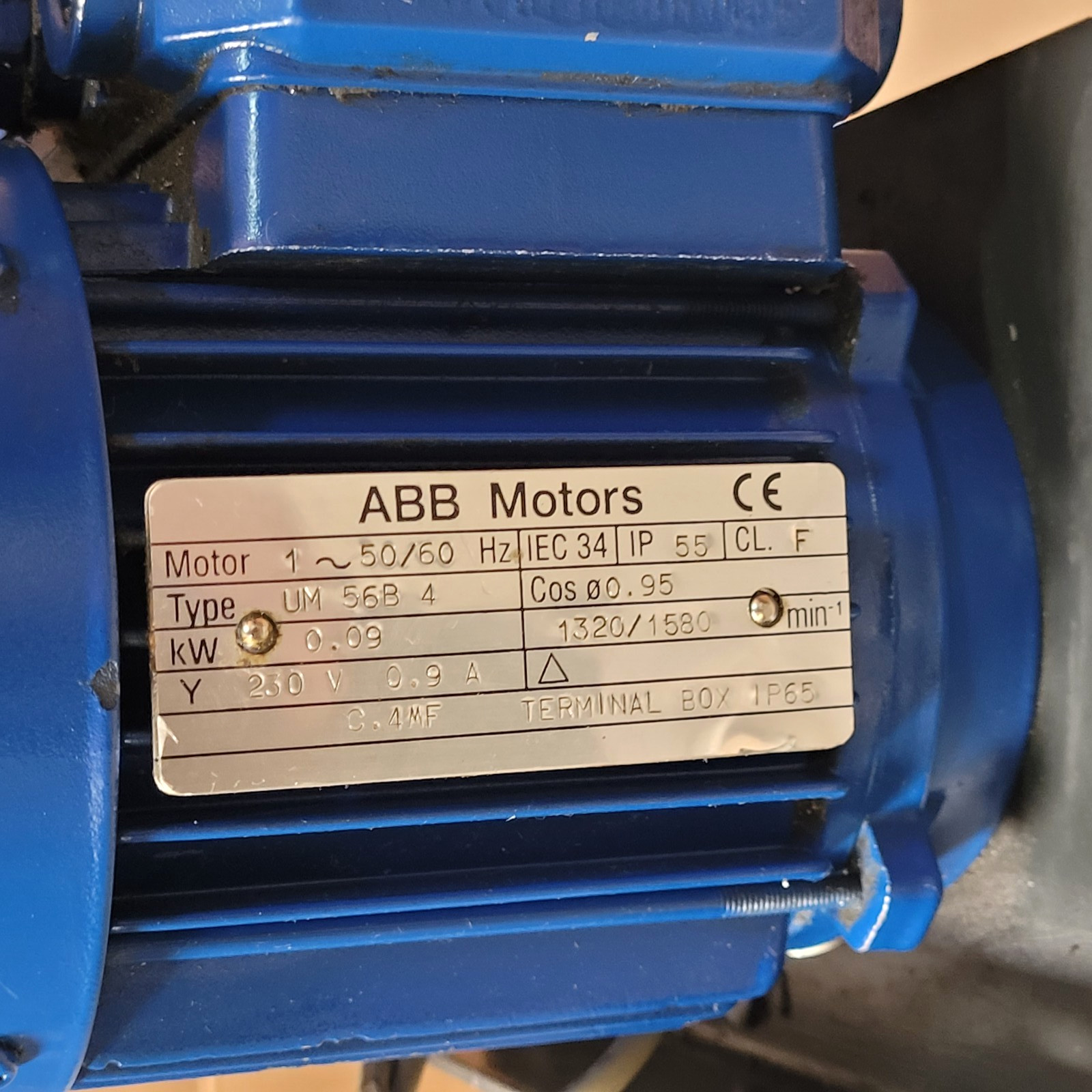 LUBRICATOR TANK ABB MOTORS TYPE UM 56B 4 FROM HARDINGE CONQUEST T42SP LATHE