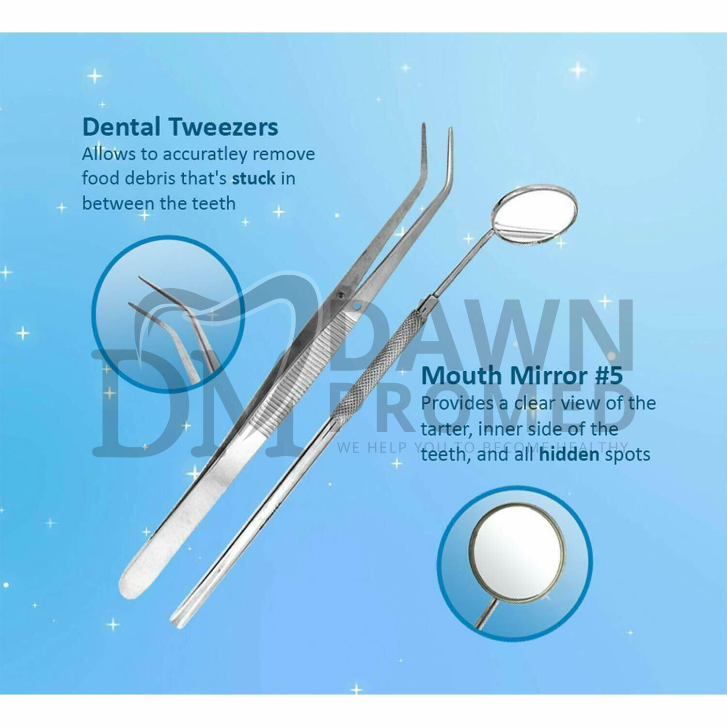 6 Pcs Dental Pick Hygiene Tool Set Tooth Scraper Plaque Tartar Remover Gum Floss