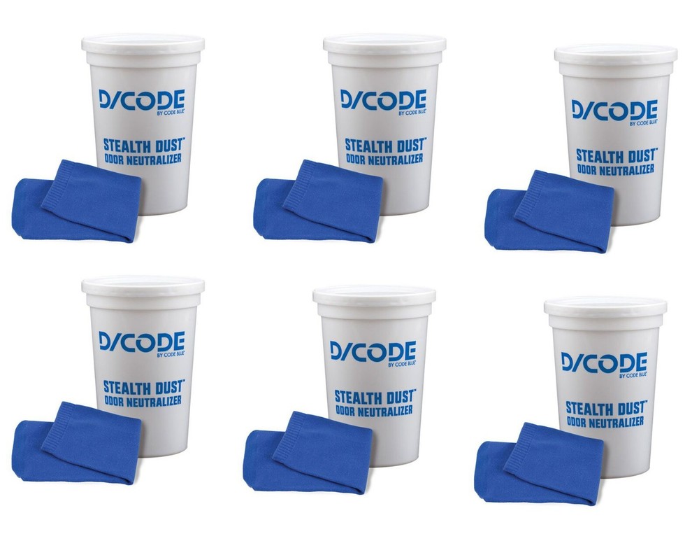 (6) NEW Code Blue Stealth Dust Odor Neutralizer Eliminator Powder $90 Retail