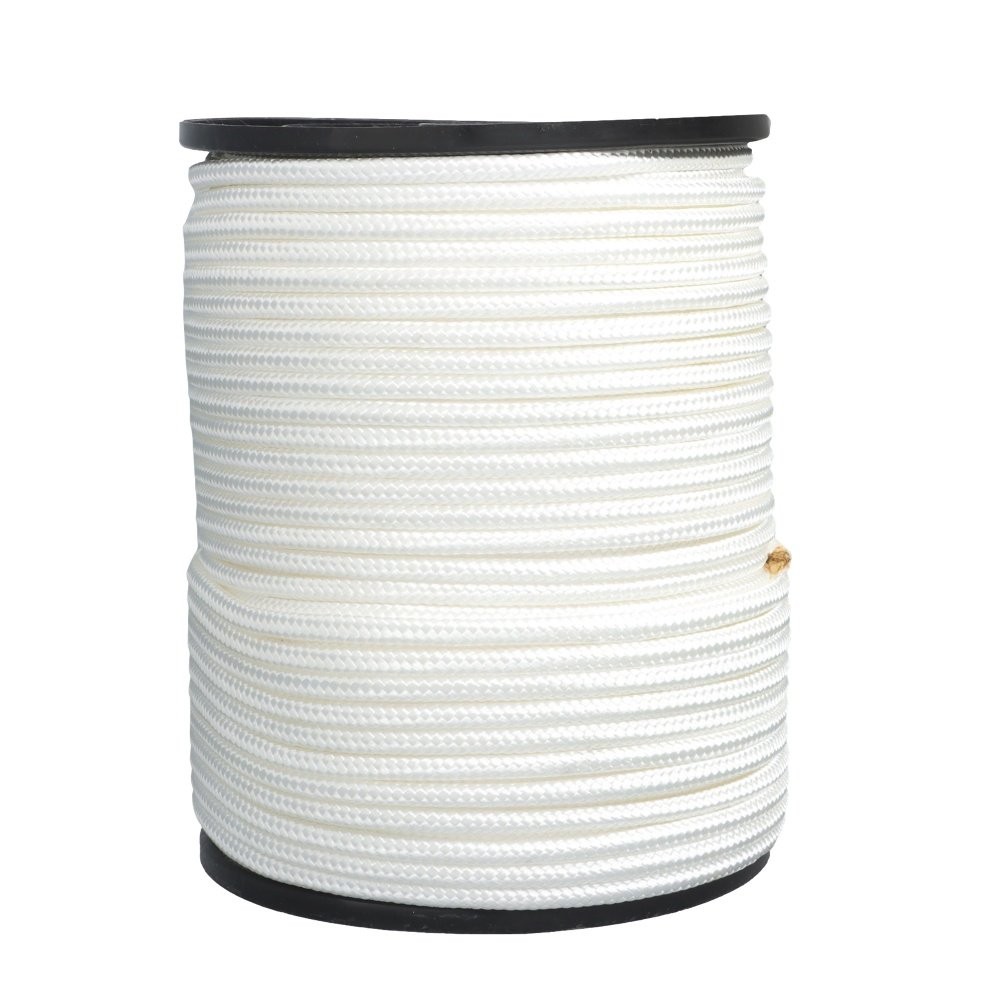 Multipurpose White Nylon Rope Sturdy Spool Solid Braid Knot Rope 3/8" × 500'