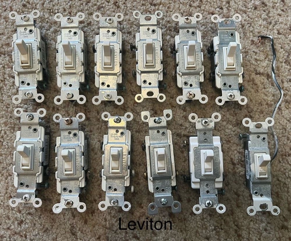 Framed Single Toggle Wall Light Switch 15A 120V Leviton, P&S, Common Brands!