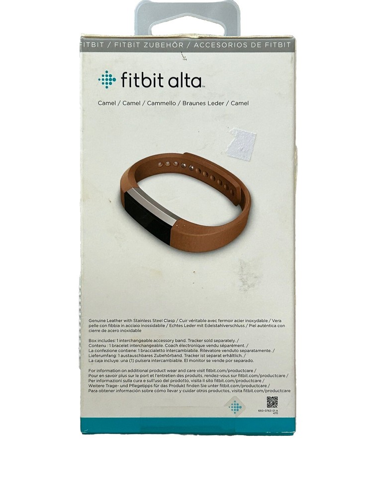 Fitbit Alta Accessory Band, Leather, Camel, Large