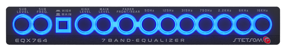 Stetsom EQX764 7-equalization bands, 4 input channels and 6 output channels