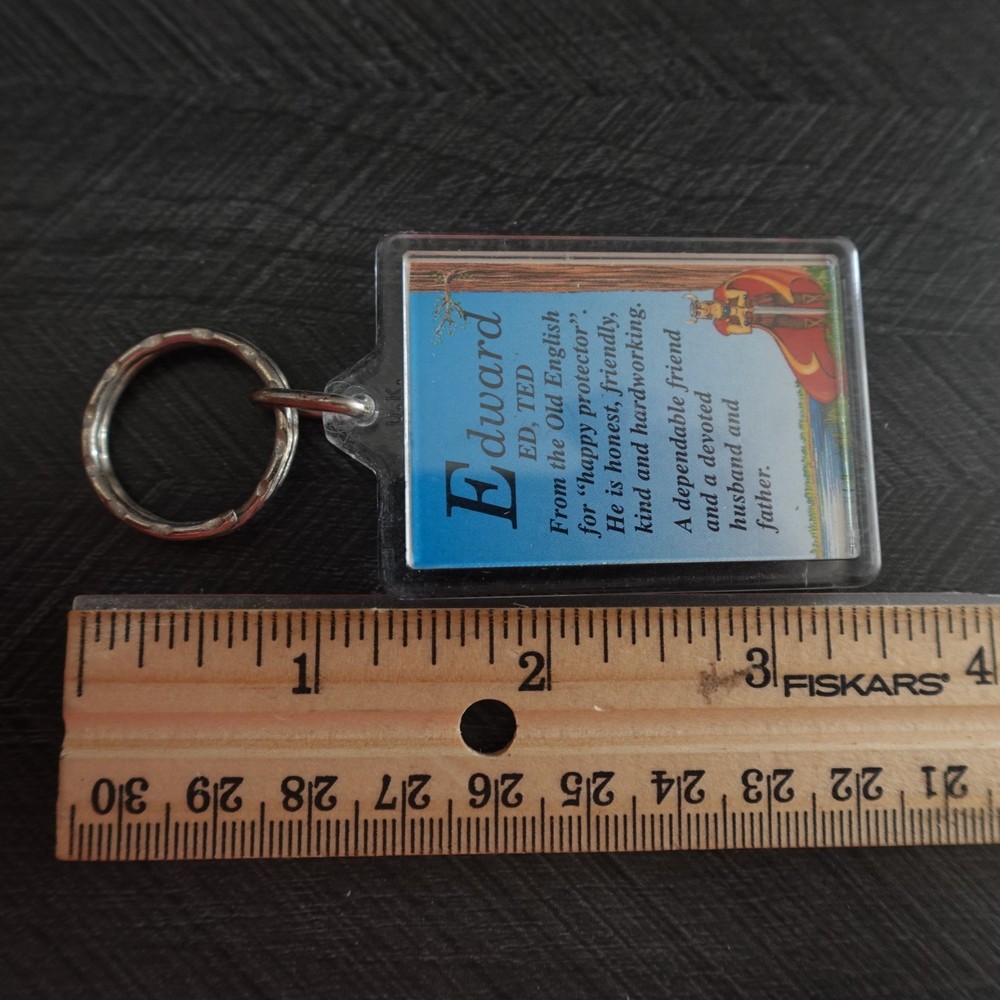 Edward Personalized Keychain Plastic Novelty Name Definition Meaning Gift