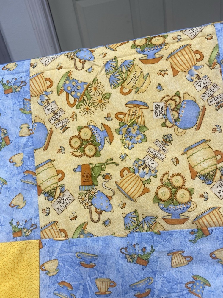 Handcrafted Quilt Square Patchwork Cottage Cabin Spring Yellow