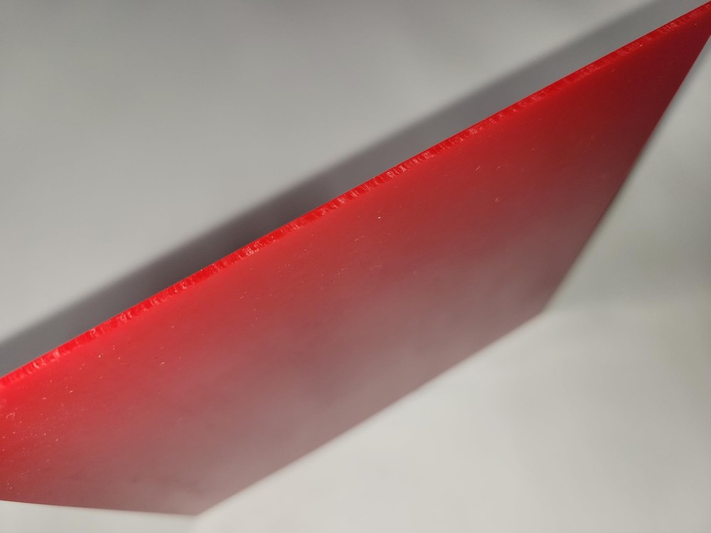 1/16" x 6" x 6" Polyurethane/Urethane , 95 A Durometer, Red