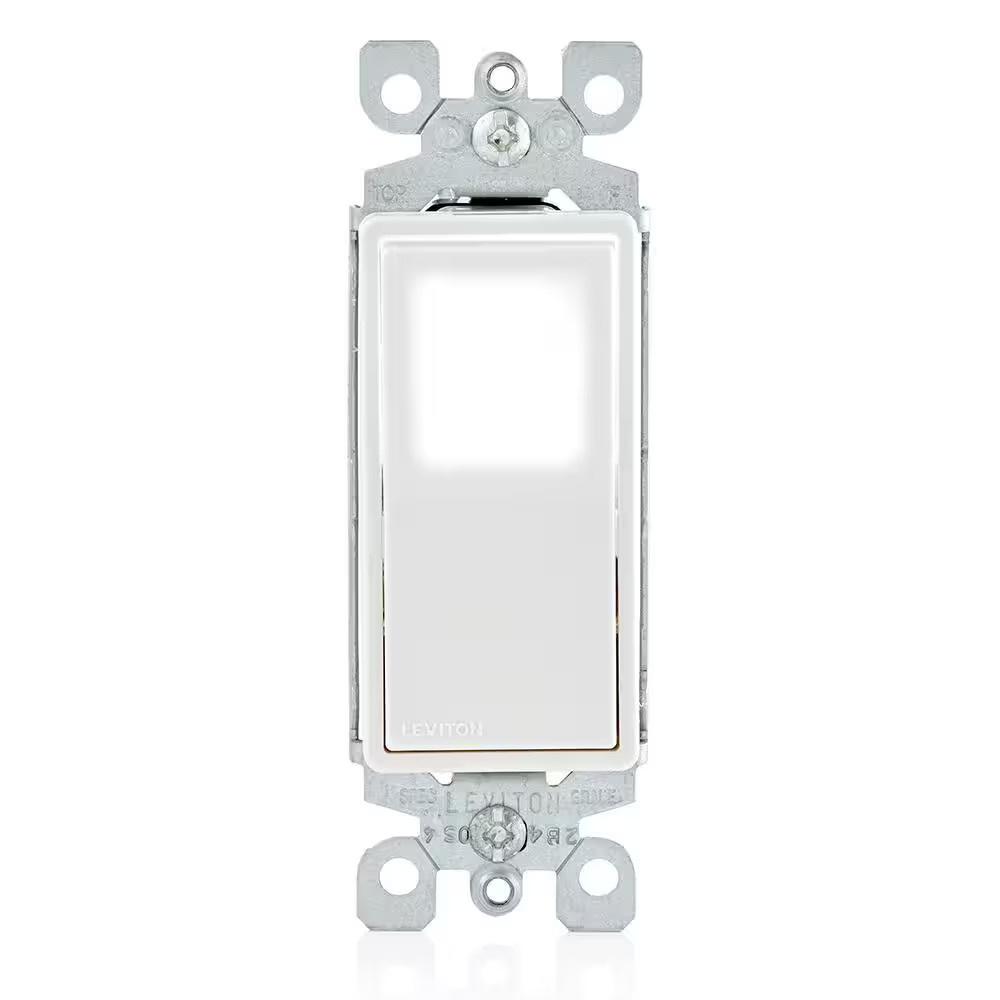 Leviton 15 Amp Decora LED Illuminated Light Wall Switch Single-Pole