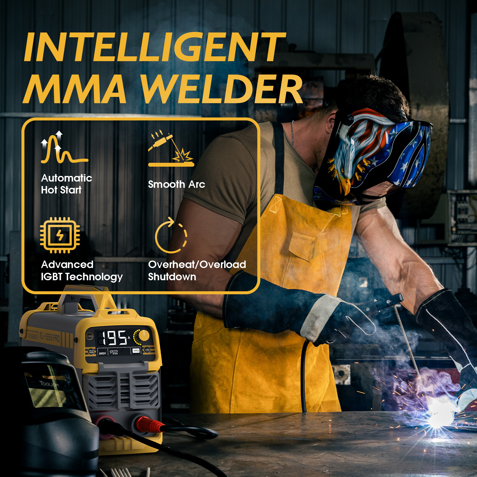 195A Stick Welder 110/220V Dual Voltage IGBT Inverter MMA ARC Welding Machine