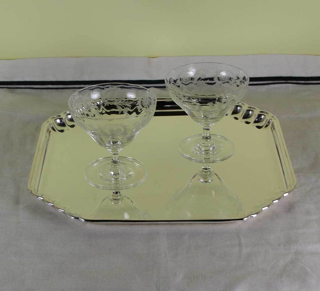 Silver Square Salver, Shaped Corners 11 in.