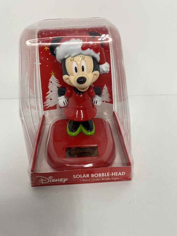 Disney Solar Christmas Mini Mouse Bobble Head